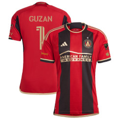 Men's 2023 Atlanta United FC Home Red and Black Guzan,Brad - 1 Authentic Jersey