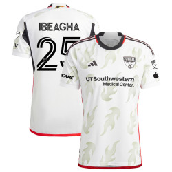 Men's 2023 FC Dallas Away White Ibeagha,Sebastien - 25 Replica Jersey