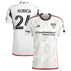 Men's 2023 FC Dallas Away White Korca,Amet - 24 Authentic Jersey