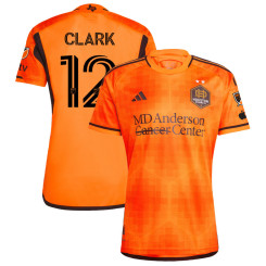 Men's 2023 Houston Dynamo FC Home Orange Clark,Steve - 12 Authentic Jersey
