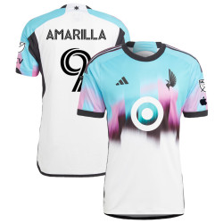 Men's 2023 Minnesota United FC Away Blue and White Amarilla,Luis - 9 Authentic Jersey