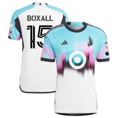 Men's 2023 Minnesota United FC Away Blue and White Boxall,Michael - 15 Authentic Jersey