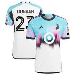 Men's 2023 Minnesota United FC Away Blue and White Dunbar,Cameron - 23 Authentic Jersey