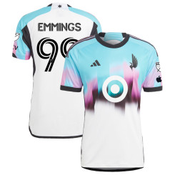 Men's 2023 Minnesota United FC Away Blue and White Emmings,Fred - 99 Replica Jersey
