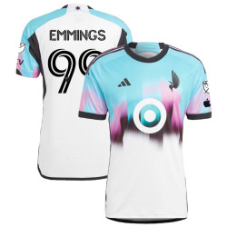 Men's 2023 Minnesota United FC Away Blue and White Emmings,Fred - 99 Replica Jersey