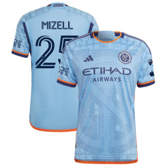 Men's 2023 New York City FC Home Blue Mizell,Cody - 25 Replica Jersey