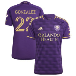 Men's 2023 Orlando City SC Home Purple Gonzalez,Gaston - 22 Authentic Jersey