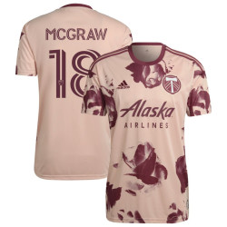 Men's 2023/24 Portland Timbers Away Pink McGraw,Zac - 18 Authentic Jersey