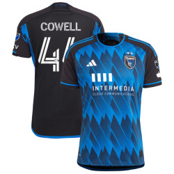 Men's 2023 San Jose Earthquakes Home Blue Cowell,Cade - 44 Authentic Jersey