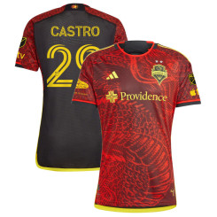 Men's 2023 Seattle Sounders FC Away Red Castro,Jacob - 29 Replica Jersey