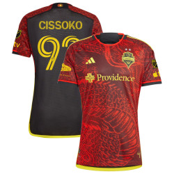 Men's 2023 Seattle Sounders FC Away Red Cissoko,Abdoulaye - 92 Authentic Jersey
