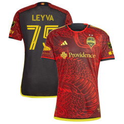 Men's 2023 Seattle Sounders FC Away Red Leyva,Danny - 75 Authentic Jersey