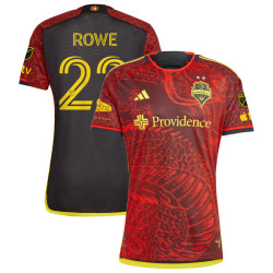 Men's 2023 Seattle Sounders FC Away Red Rowe,Kelyn - 22 Authentic Jersey