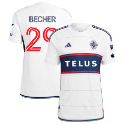 Men's 2023 Vancouver Whitecaps FC Home White Becher,Simon - 29 Replica Jersey