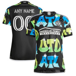 CUSTOM Men's 2023/24 Atlanta United FC Away Blue and Black Authentic Jersey