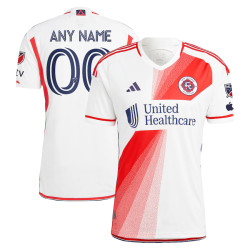 CUSTOM 2023/24 New England Revolution White and Red Away Replica Soccer Jersey