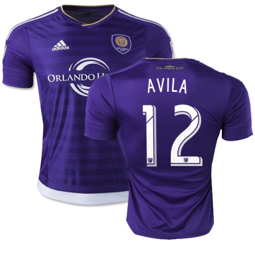 Eric Avila Orlando City SC Soccer Jersey #12 Purple Home 15/16 MLS Shirt